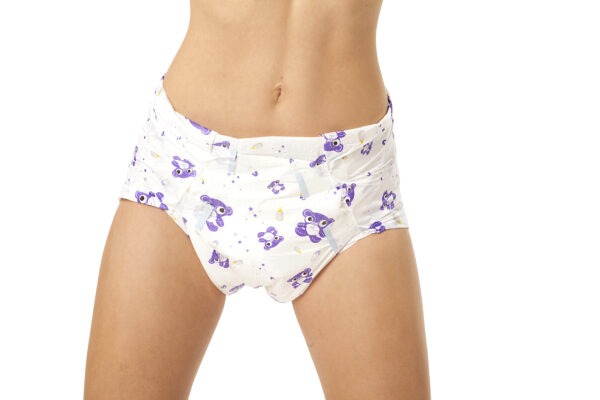 Purple Teddy Bear Adult Printed Diapers - Image 4