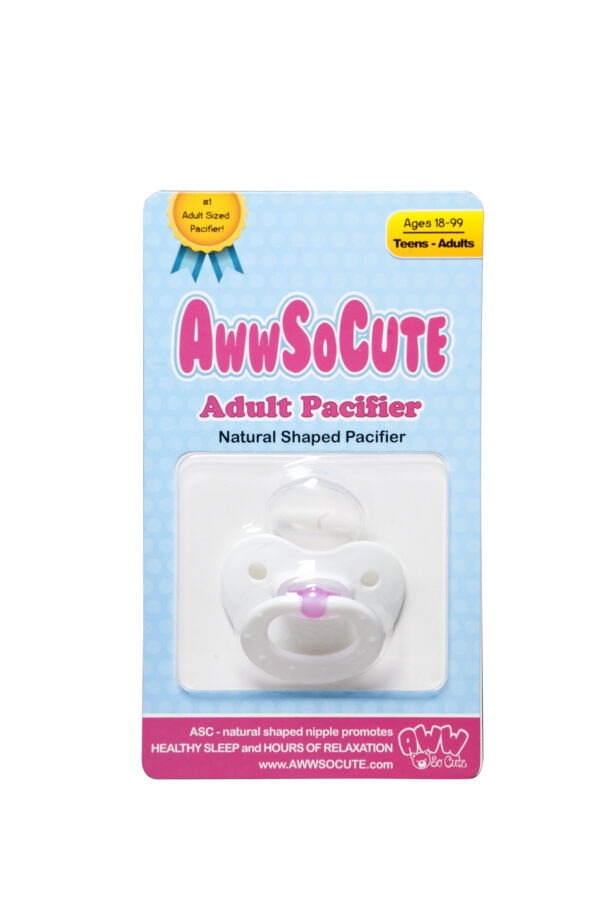 White and Pink Adult-Size Pacifier - Image 3