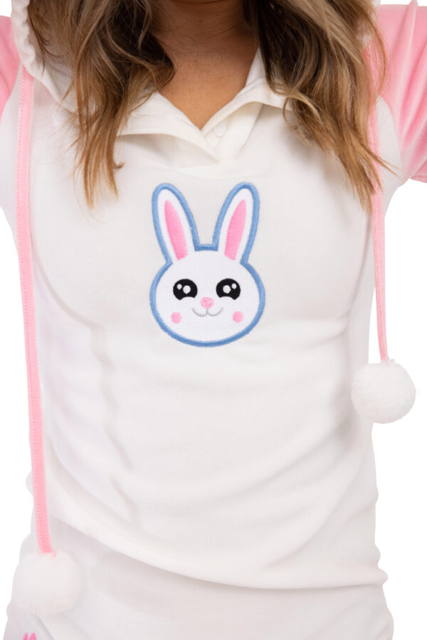White Velvet Bunny Hop Onesie - Image 4