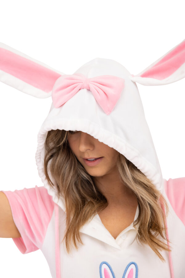 White Velvet Bunny Hop Onesie - Image 5