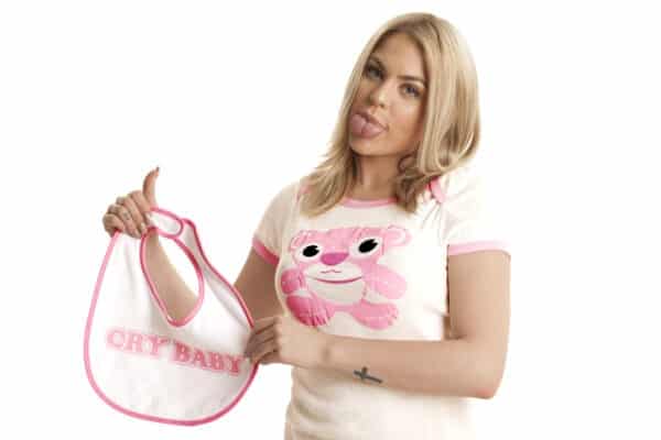 Aww So Cute Adult Terry Cloth Cry Baby Bib - PINK - Image 2