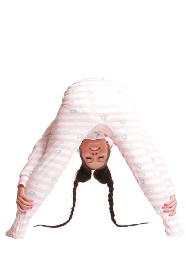 Pink Elephants Footed Pajamas– Button Snap Edition - Image 2