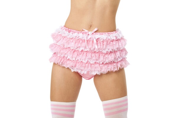 Pink Satin Ruffle ABDL Diaper Covers - Image 5