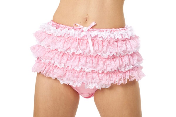 Pink Satin Ruffle ABDL Diaper Covers