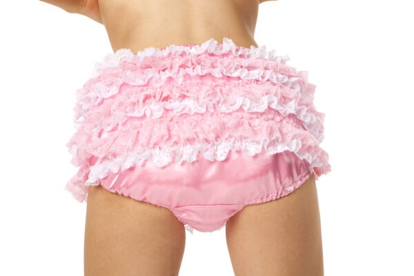 Pink Satin Ruffle ABDL Diaper Covers - Image 3